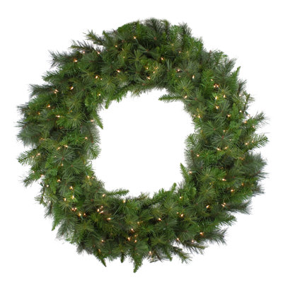 Couronne de Noël artificielle à DEL Canyon pré-éclairée 60 po-lumières claires