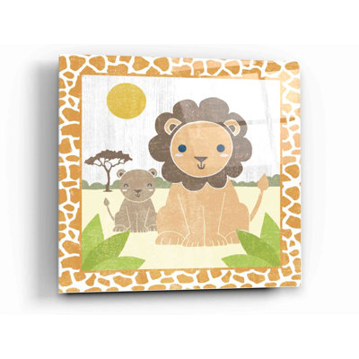 «Safari Fun Lion» par Moira Hershey, art mural en verre acrylique