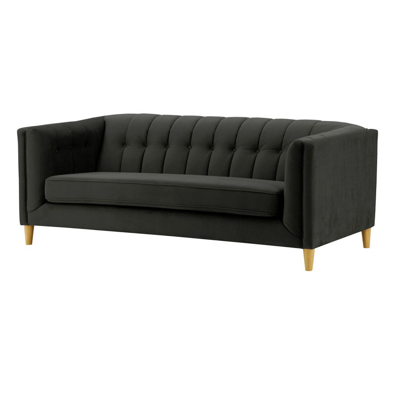 Odina 3 Seater Velvet Sofa, Black