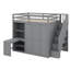 Lit double avec placard intégré, bureau et étagère-411966552