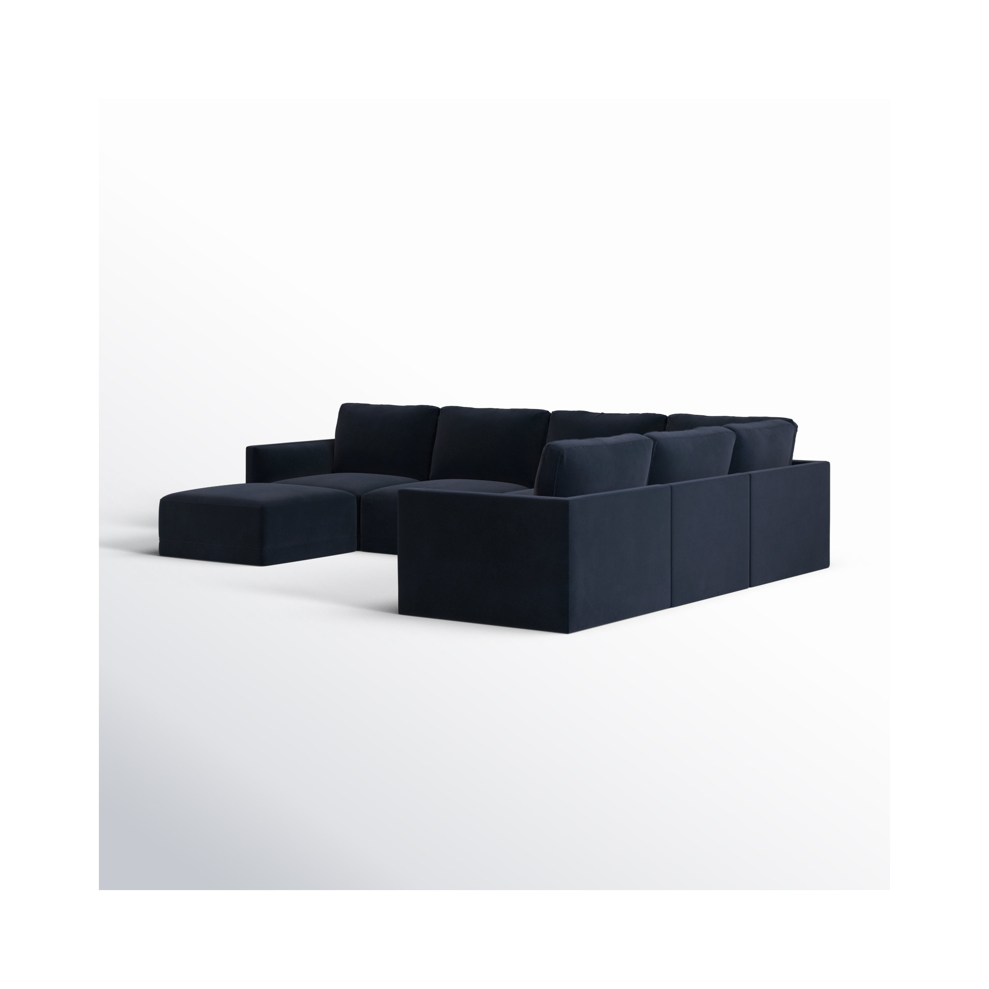 Deirdre Modular Upholstered Reversible U-Sectional, Navy