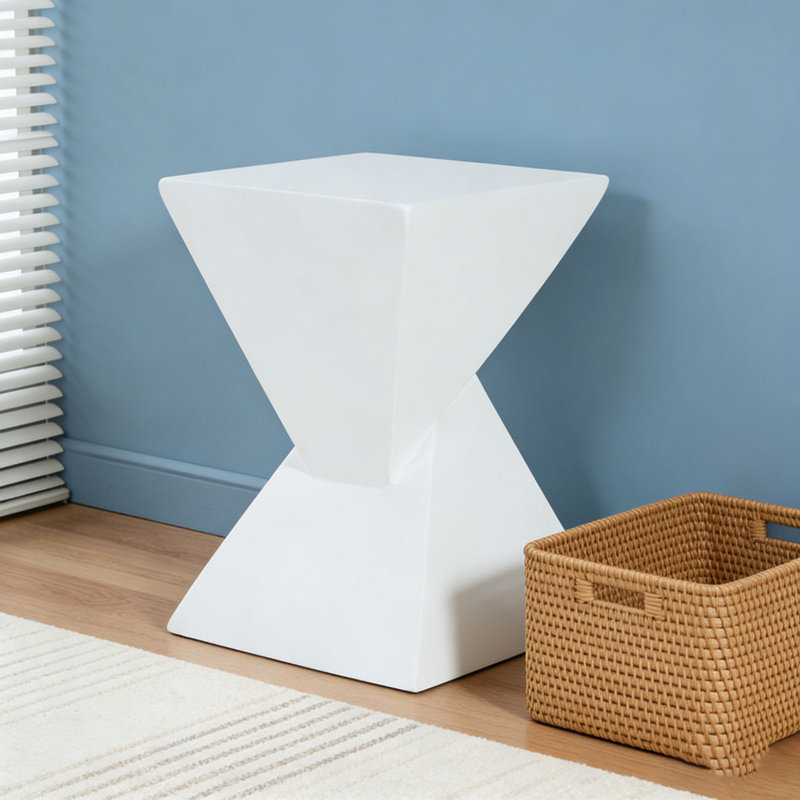 Table d'appoint d'extérieur, Blanc