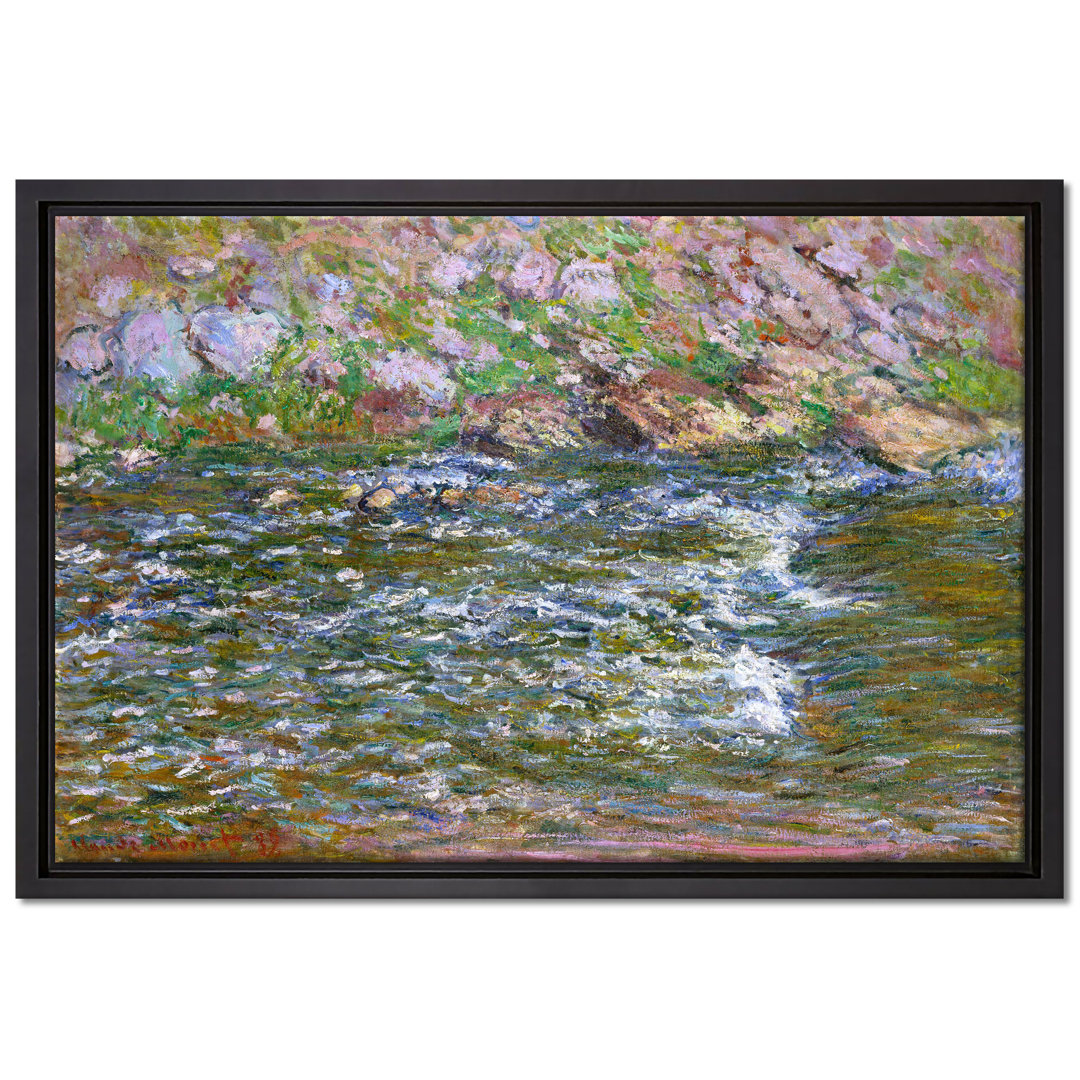 Gerahmter Kunstdruck Leinwandbild Stromschnellen an der Petite Cremes von Claude Monet