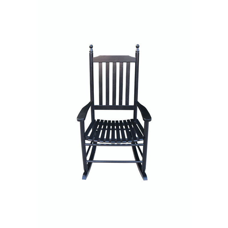 Black Wooden Porch Rocker Chair - Without Mat, Black