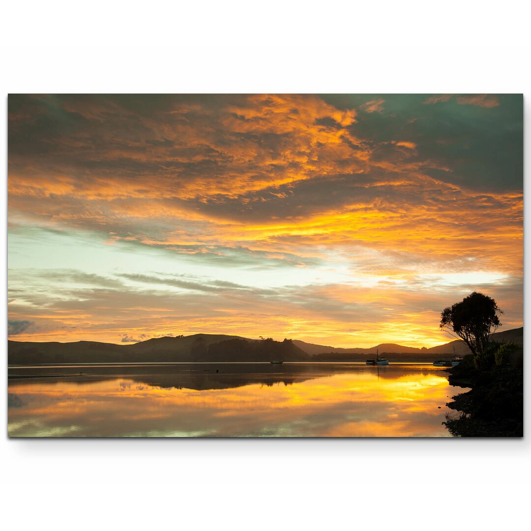 Leinwandbild Waikawa Bay bei Sonnenaufgang - Neuseeland