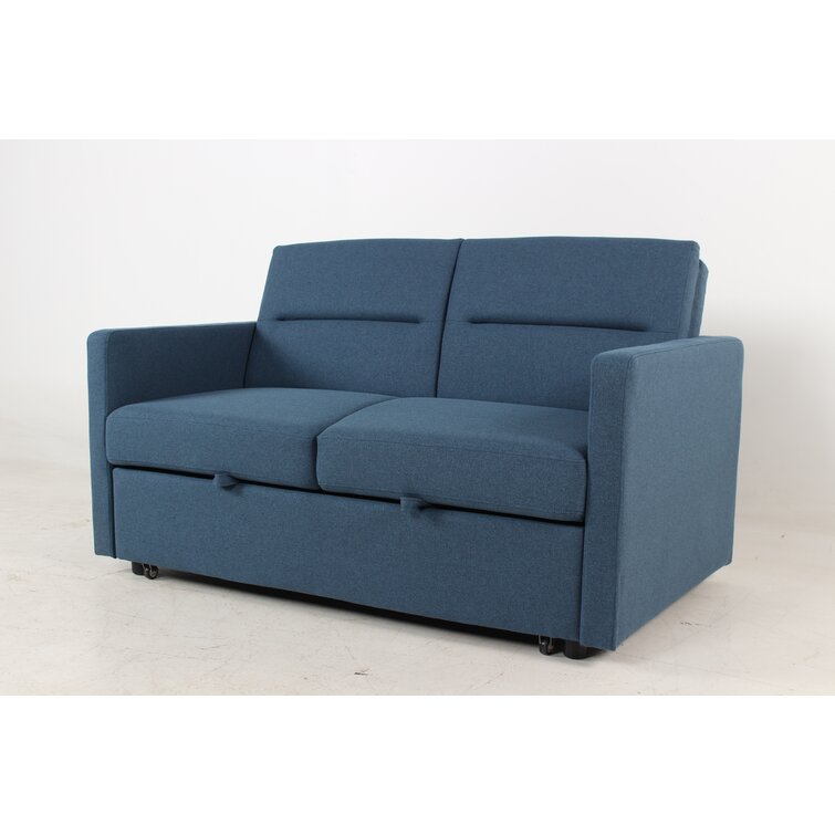 Laurie Velvet Click Clack Sofa Bed, Blue