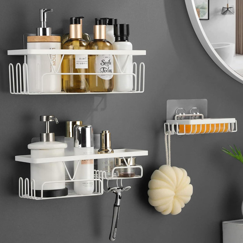Wall Mounted Required Shower Caddy, White