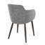 Chaise de salle à manger / d'appoint en bois de noyer foncé et tissu gris foncé - ensemble de 2