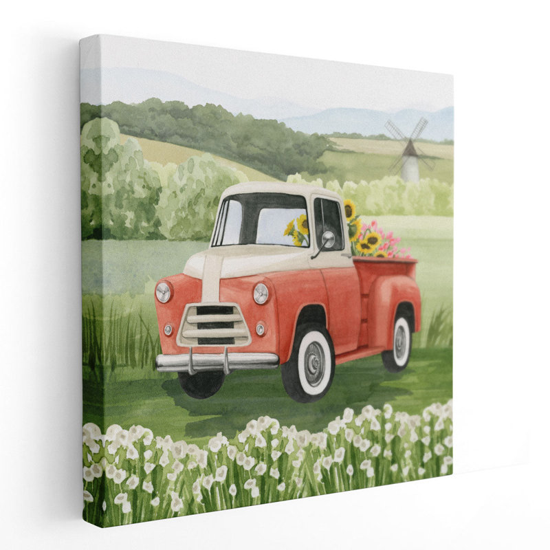 Flower Farm I - reproduction d'art sur toile, H 12 po x l 12 po