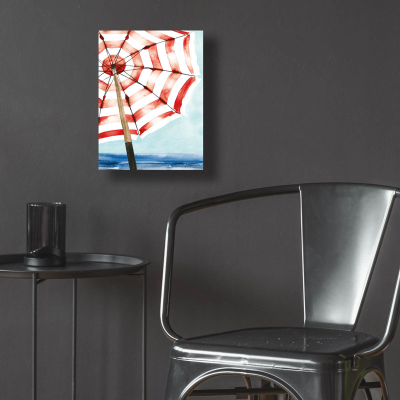 Art mural en verre Rosecliff Heights «Surf And Sun 1 Red» par Mercedes Lopez Charro, H 16 po x l 12 po x P 0,13 cm