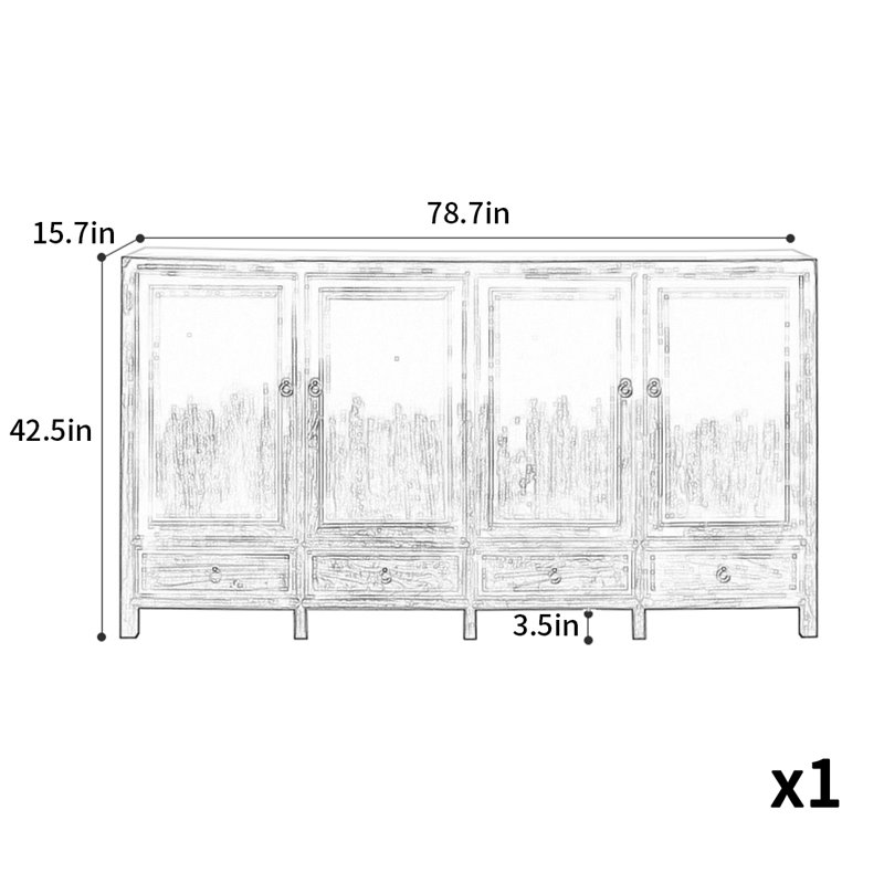Classical Natural Plain Sideboard