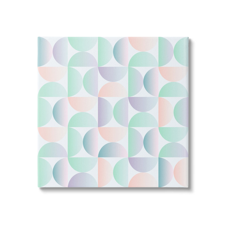 Motif rétro de formes pastel sur toile, H 36 po x l 36 po x P 1,5 po