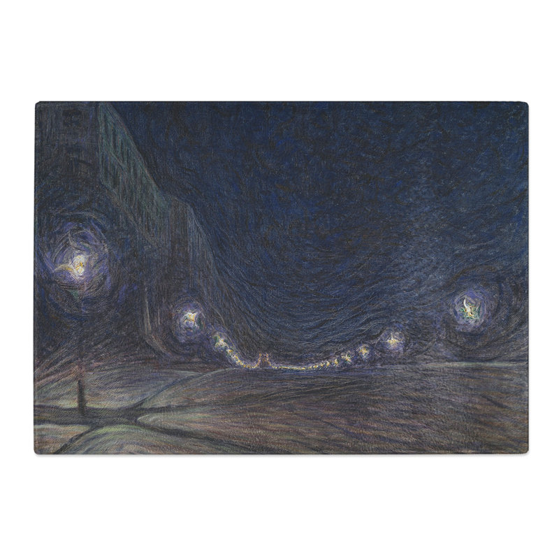 Night Scene at Hornsgatan by Eugene Jansson Chopping Board, 0.4cm H x 20cm W x 28.5cm L