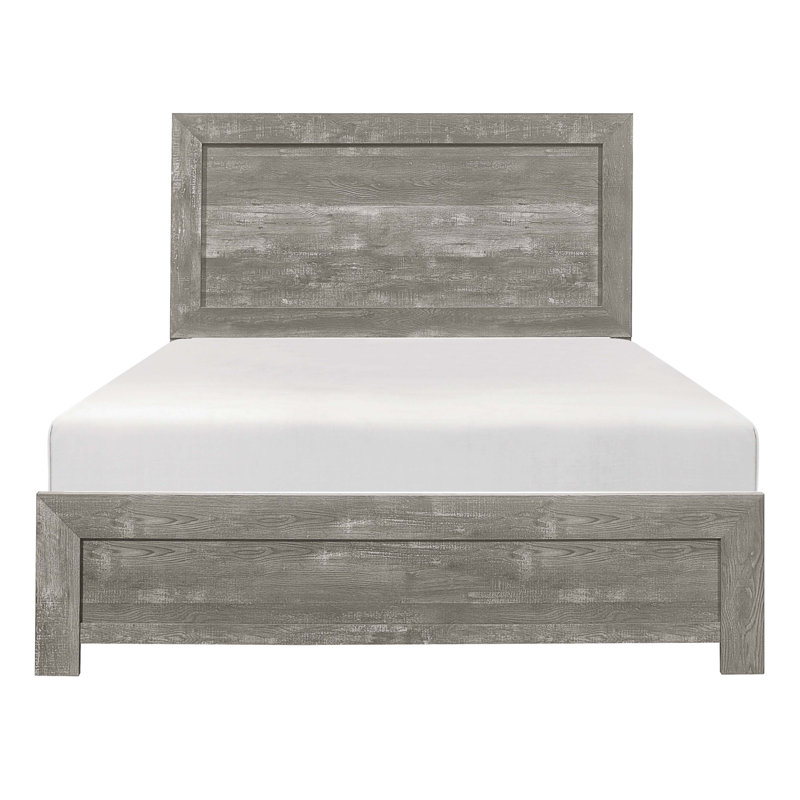 Rustic Design Gray Finish Queen Size Bed