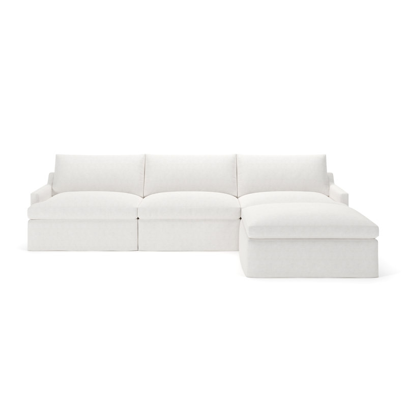 Canapé modulaire 4 pièces Wrenley, Chenille Crypton® neige Nomad