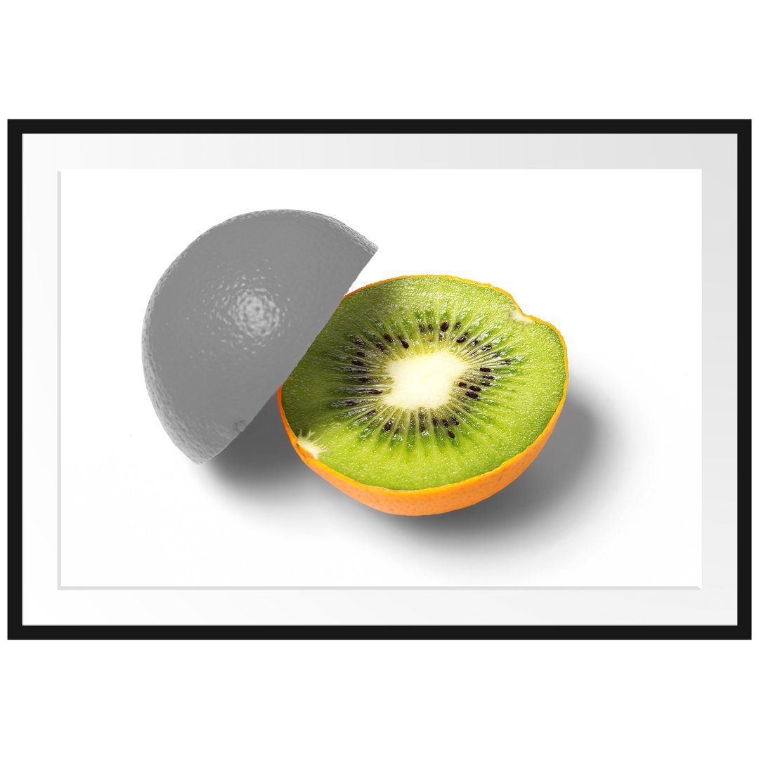 Gerahmtes Poster Orangen Kiwi Fruit Früchte Obst