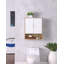 Armoire murale de salle de bain avec porte double, tablette inférieure, portes à motif ondulé, tablette intérieure réglable, installation facile