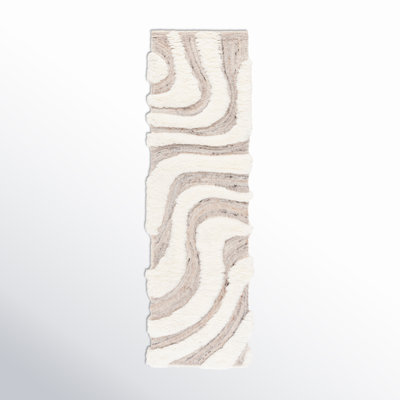 Ankara Abstract Handmade Wool Area Rug in Beige/Ivory