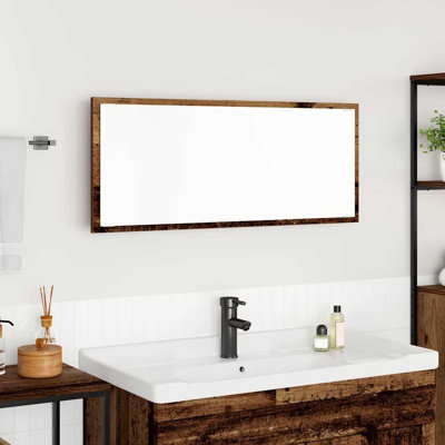 LED Bathroom Mirror Engineered Wood Washroom Wall Mirror Multi Colours