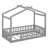 Twin Size Wooden House Bed With Fence, Wood Bed Frame With Roof And Safety Guardrail For Kids, Teens, Boys Or Girls-1062483932