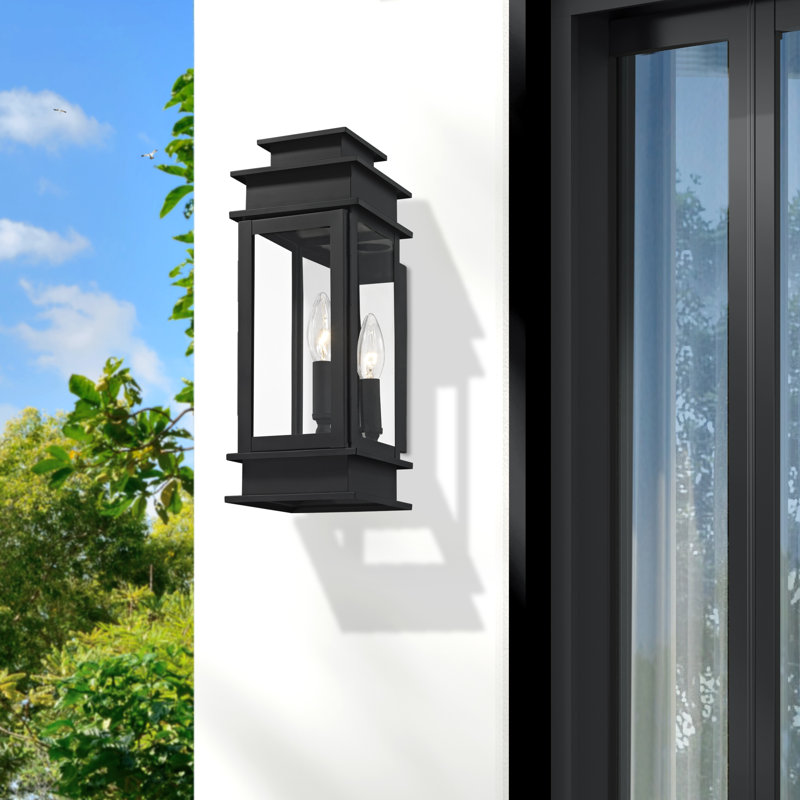 Lanterne murale d'extérieur Cortana, H 14 po x l 5,25 po x P 6 po, Noir