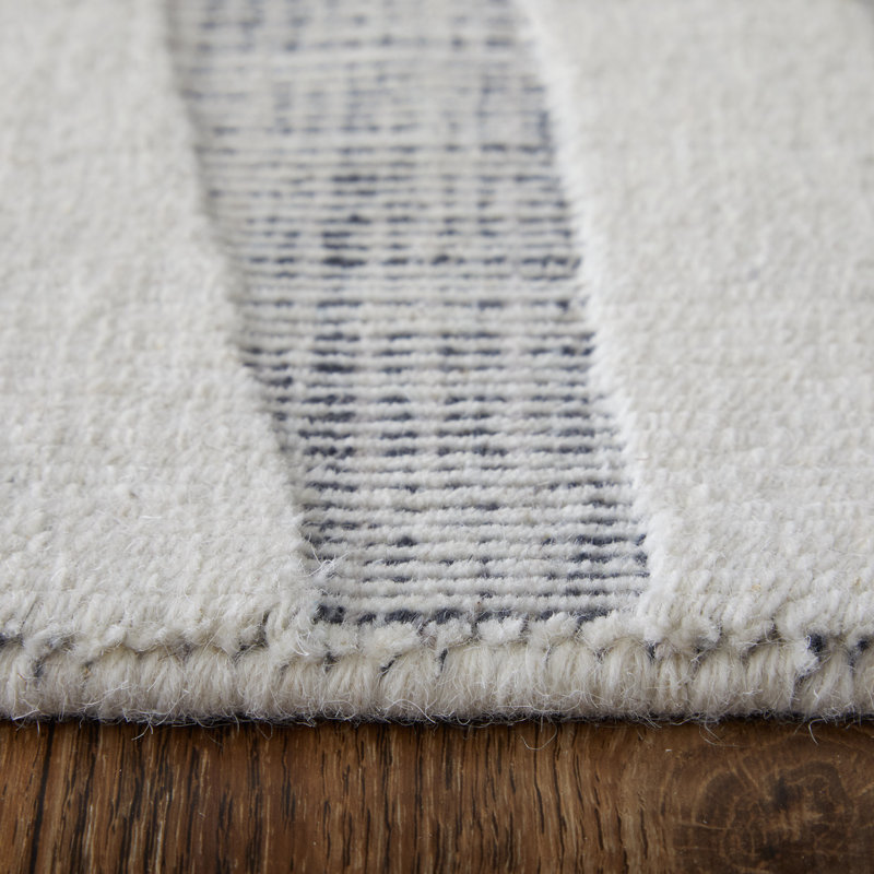 Tapis gris / ivoire à motif abstrait moderne Peconic, Rectangle de 5 pi x 8 pi