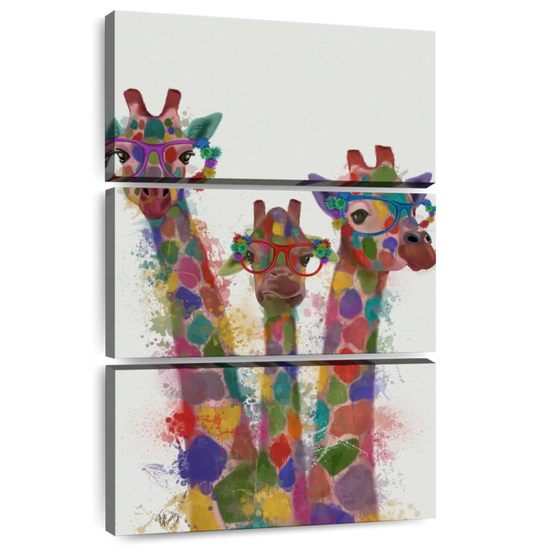 Trio de girafes Brampt Rainbow Splash, H 50 po x l 32 po