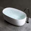 Baignoire indépendante de 47 po en résine de surface solide, une baignoire indépendante de conception moderne avec drain escamotable et tuyaux de trop-plein, convenant aux petites maisons
