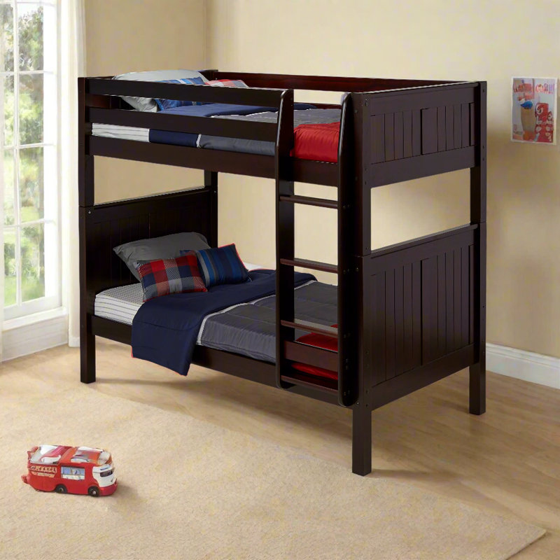 Friedemar Kids Twin Over Twin Bunk Bed, Cappuccino