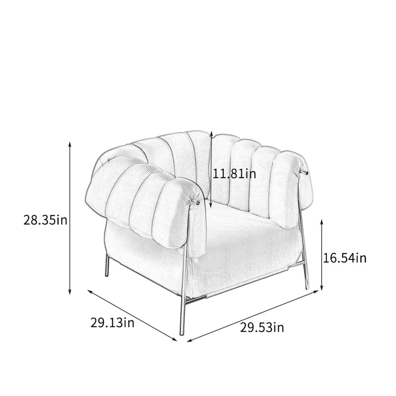 Fauteuil de loisirs simple français rétro., Gingembre gingembre