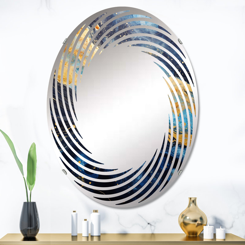 Mysterious Solar System Dream - Miroir mural spirale | Ovale, 35,4 po x 23,6 po