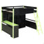 Lit mezzanine double en bois avec bureau, grand espace de rangement et lumière-1691474613
