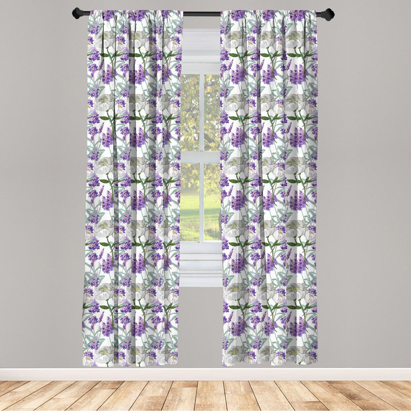 Botanical Semi-Sheer Rod Pocket Sliding Panels, 28" x 63"