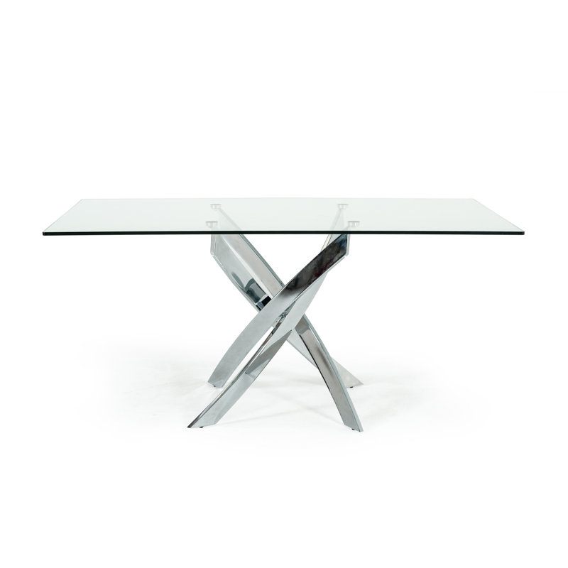Aki Rectangular Dining Table, Chrome