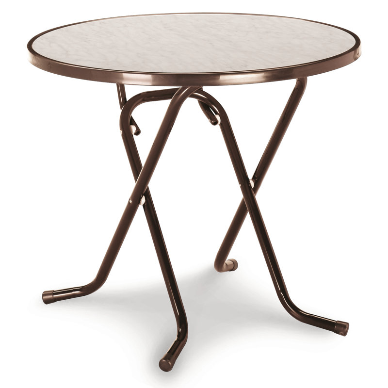 Dublin Folding Table Round, 80 cm diameter, Brown