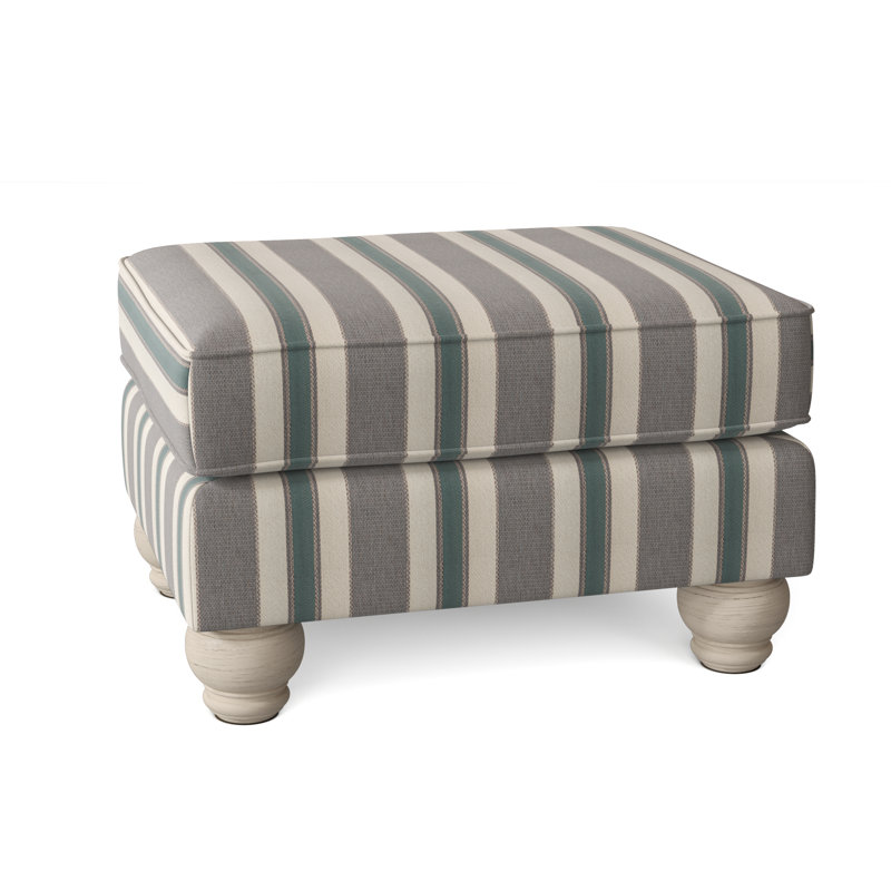 Repose-pieds Artisan Landing, Hatteras, Sunbrella beige à fines rayures; 6205-74