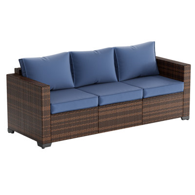 3-Seat Outdoor Wicker Patio Sofa