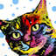 «The Pop Cat» par Dean Russo, impression sur toile tendue-15878535-74872831