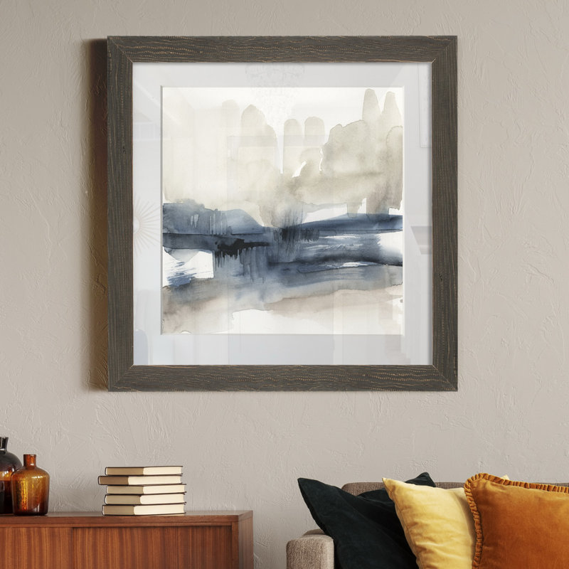 Fog on the horizon III-reproduction d’art sur papier encadrée, H 21 po x l 21 po x P 1 po, Cadre gris