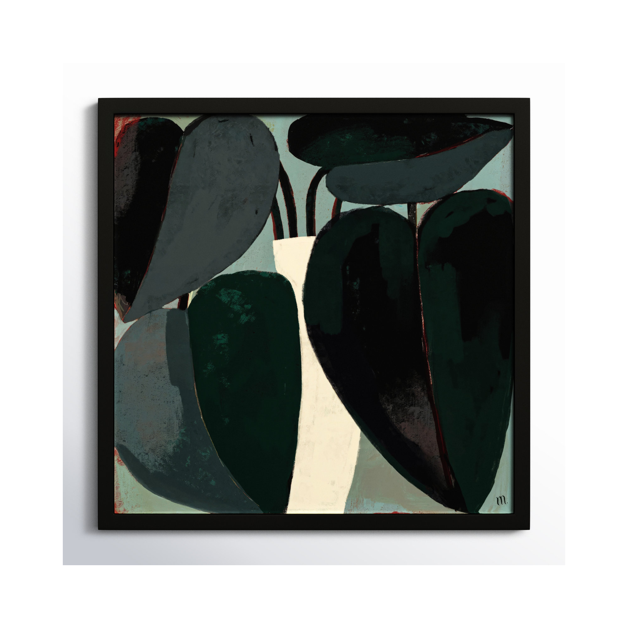 Fall Plant by StudioM, Black, 36" H x 36" W x 1.25" D