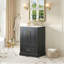 Meuble-lavabo de 24 po avec lavabo, armoire en MDF avec cadre en bois massif, 1 tiroir divisé et 2 portes à fermeture douce avec supports de rangement à deux portes-925606926