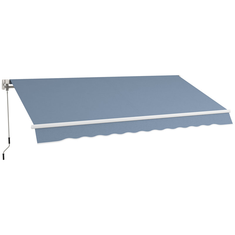 Auvent de terrasse à inclinaison manuelle, Gris clair, 141.7" W x 118.1" D