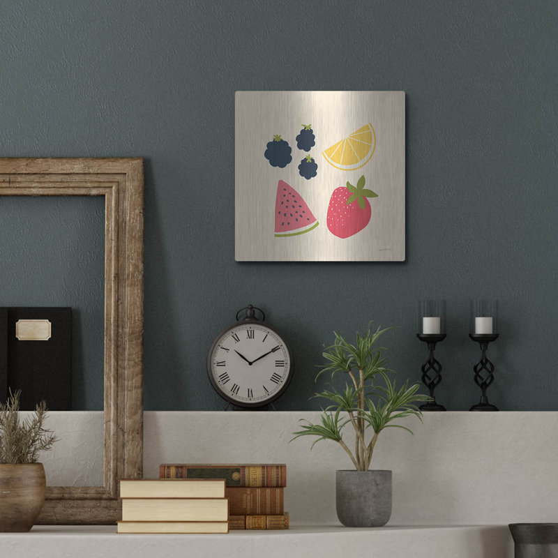  «Summer Fruits 1» par Cheryl Warrick, art mural en métal, 12 po x 12 po, H 12 po x l 12 po