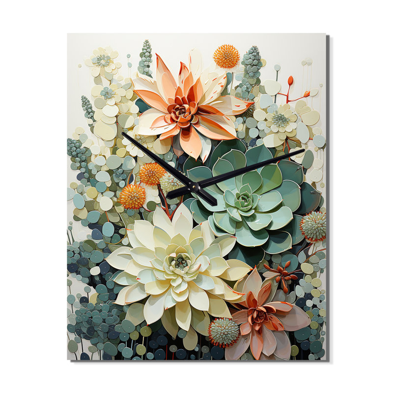 Jehuda - Horloge murale florale, Moyen