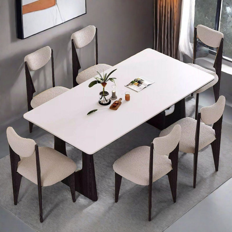 Ensemble de table et chaises Sweet and Creamy, H 29,52 po x L 62,99 po x l 31,49 po