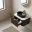 Meuble-lavabo flottant mural 30 po avec lavabo ovale en céramique noire et tiroir-1432302399