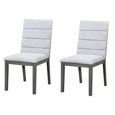 De 2 chaises de salle à manger en tissu d'ameublement gris chêne avec un confort qui dure toute la journée et une finition de service à la clientèle réactive pour des conceptions ouvertes à assemblage rapide