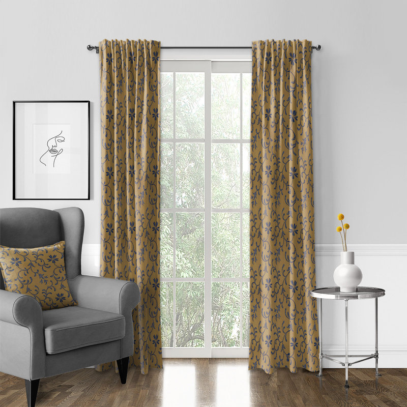 Rideau en mélange de coton Kelda, L 50 po x L 108 po
