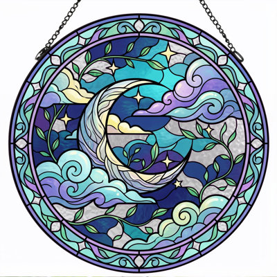 Stained Glass Stained Glass Window Panel，7.8H