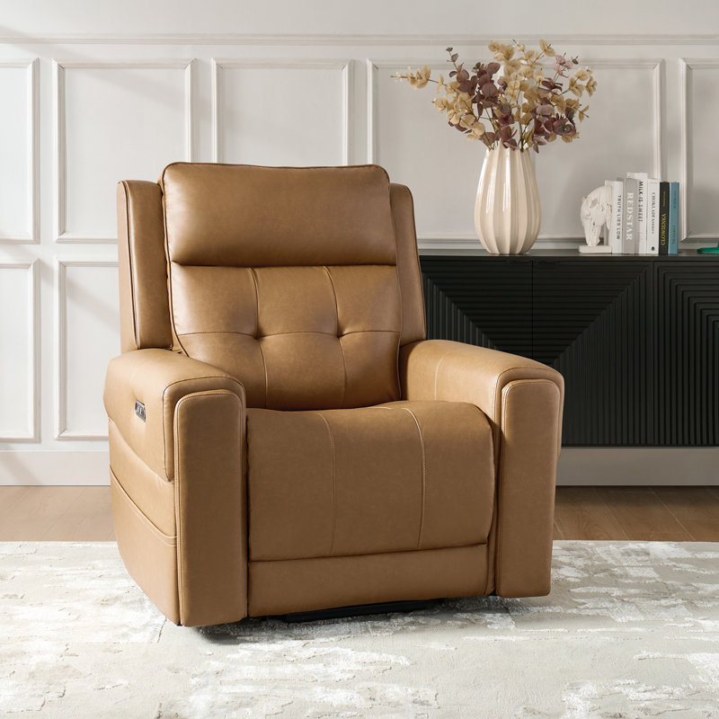 Joseph Traditional Lift Assist Power Recliner with Massage and Heating Function, Camel